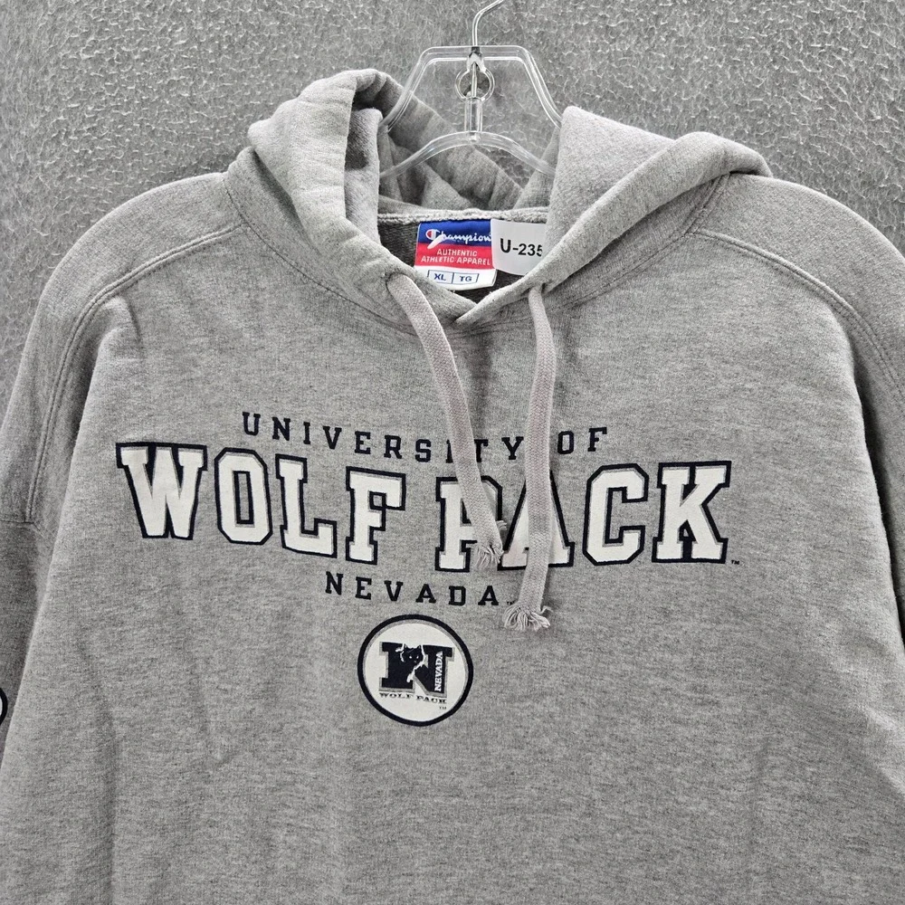 Nevada Wolf Pack Men Sweatshirt XL Gray Hoodie Logo Champion Graphic Y2K READ
